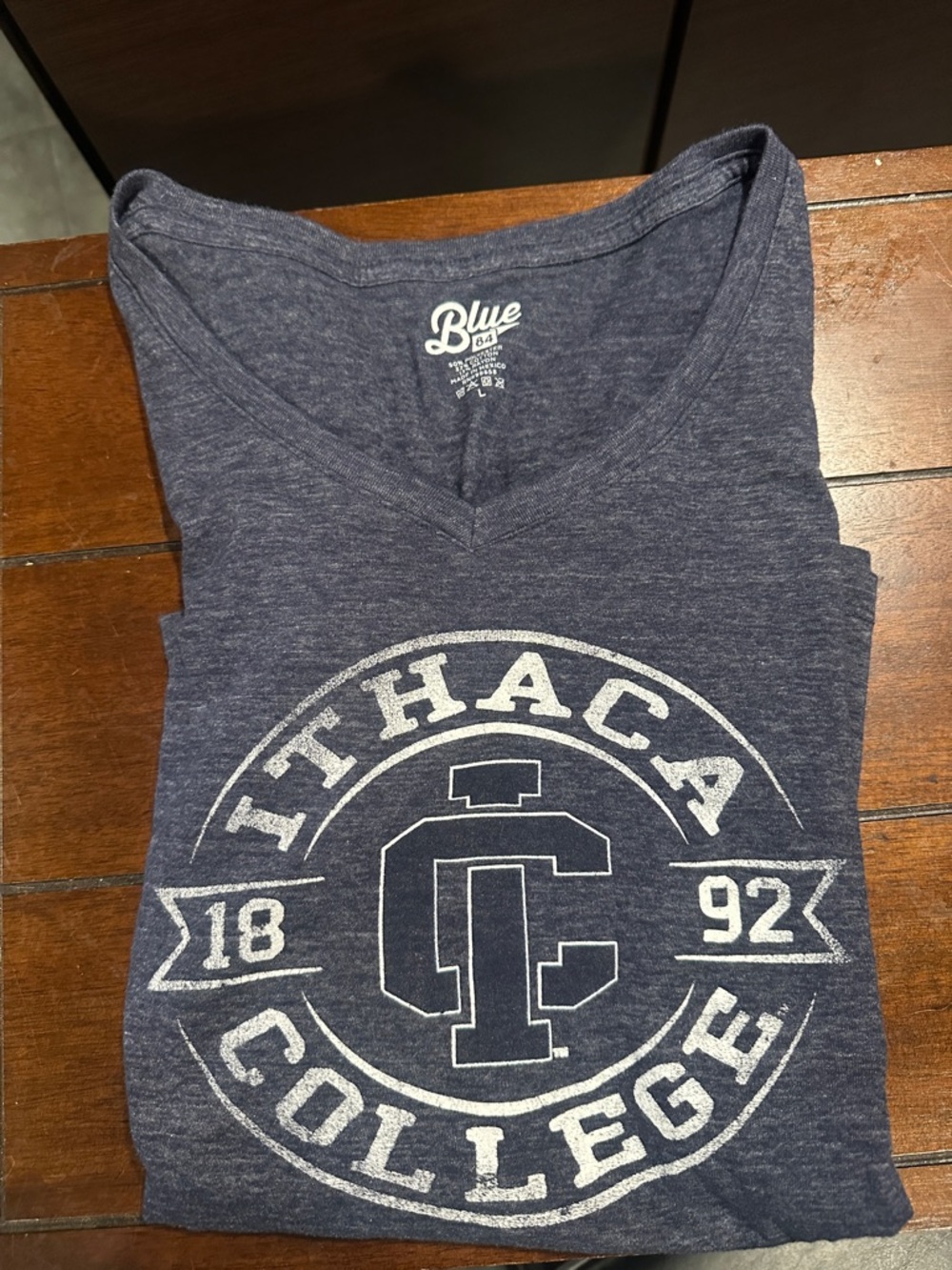Womens Ithaca College Graphic V-Neck Shirt